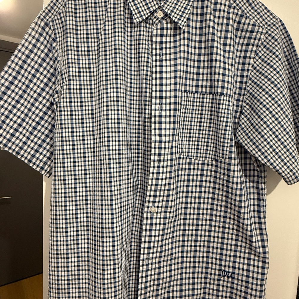 JW ANDERSON x Uniqlo Blue and White Casual short sleeve Button Down Shirt
